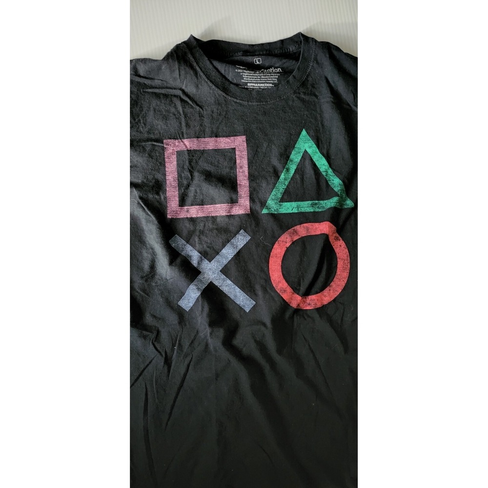 Sony PlayStation Ripple Junction Black Shirt Video Game Controller Icons @60 L